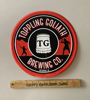 Toppling Sign π₯ Toppling & Goliath Metal beer Tin Craft Bar Sign Pompeii | eBay