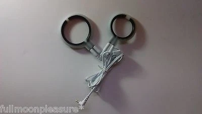 ELECTROSTIM E-STIM EMS TENS 2 RUBBER CONDUCTIVE BI-POLAR RINGS AND LEADS ! UK !