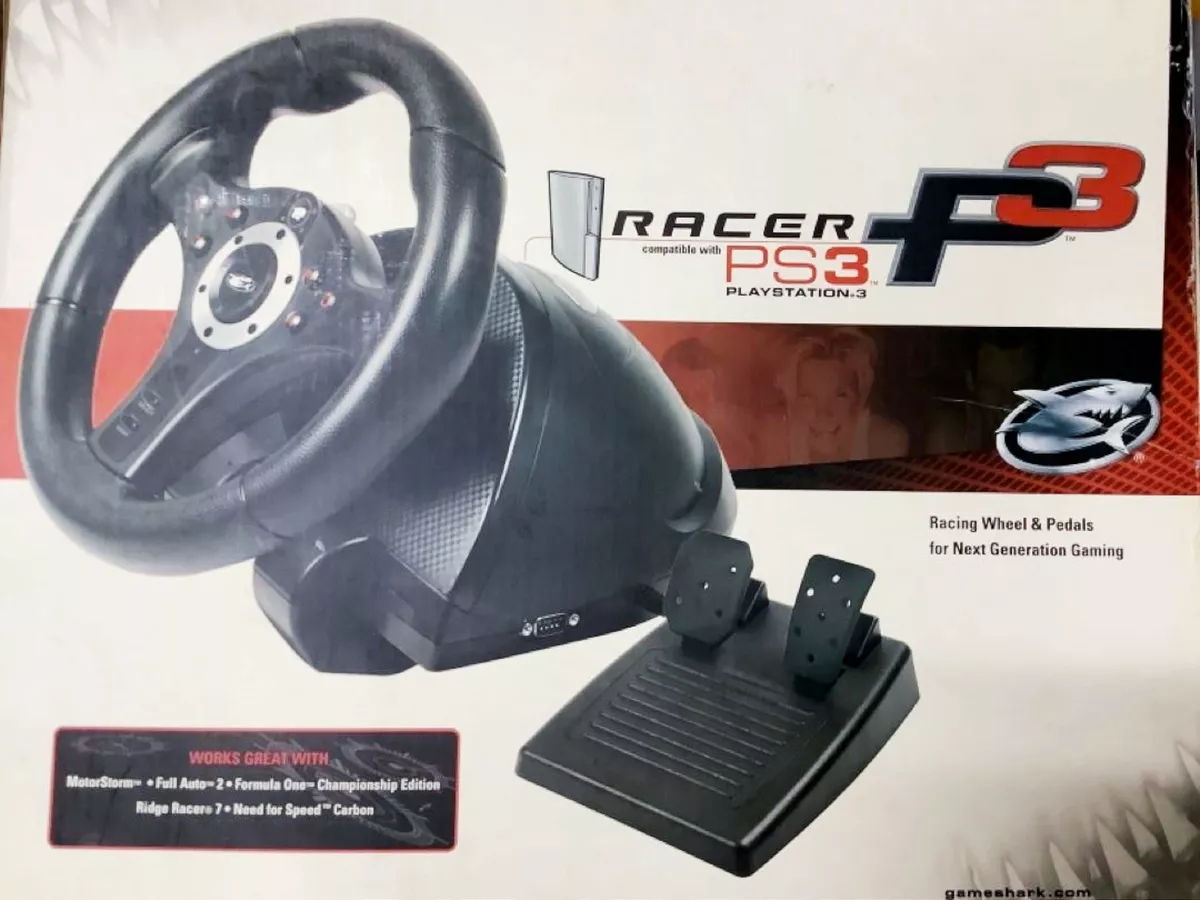 Playstation 3 steering wheel and on sale pedals