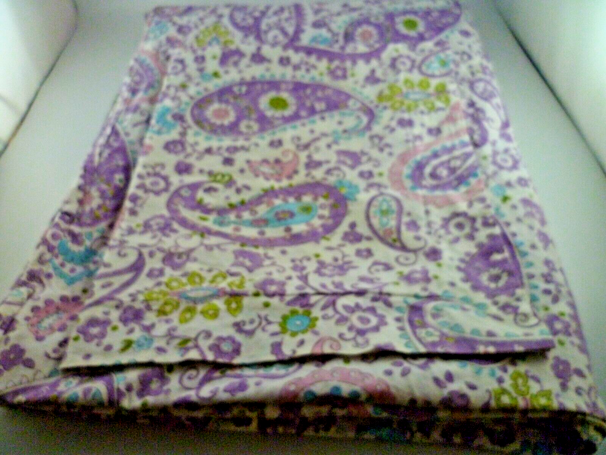 PCS POTTERY BARN KIDS TWIN DUVET COVER SHAM BROOKLYN PAISLEY PURPLE  WHITE