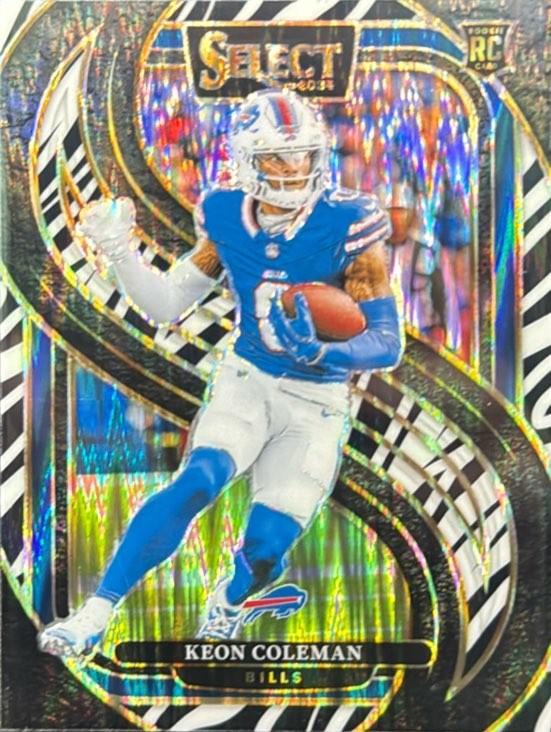 2024 Panini Select Base Set - Premier Level#153 Keon Coleman Zebra Prizm Shock