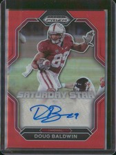 2023 Panini Prizm Draft Picks Doug Baldwin Saturday Star Signatures Red #/49