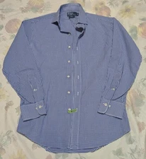 Polo Ralph Lauren Mens Regent Shirt Size 16 Blue Long Sleeve Button Front