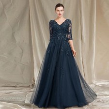 Elegant Mother of The Bride Gown V Neck Wedding Guest Half Sleeves Party Gowns
