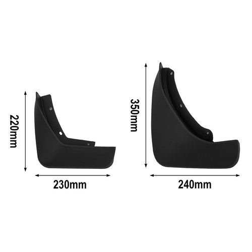 Mud Flaps Splash Guard Indoor Office Parts Replacement 1 Set ABS Black - Picture 11 of 12