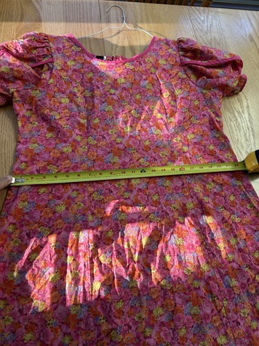 Vintage 80s LAURA ASHLEY Floral Button Front Cottagecore Cotton Dress Size 12 - Picture 7 of 10