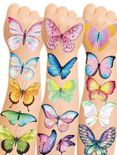 200 Glitter Butterfly Temporary Tattoos for Girls Birthday Decorations