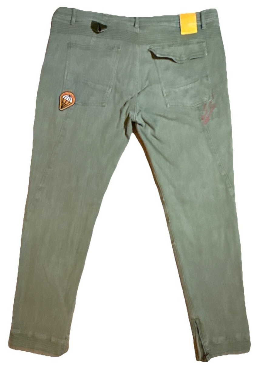 Dreamland Jeans Mens 44x33 Green Olive Denim Skinny Skater Grunge Capsule Casual View 2
