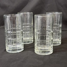 Set of 4 Anchor Hocking Tartan Manchester Iced Tea Glasses Clear 6.25 Inch