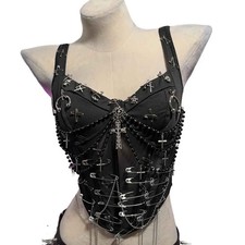 Tops Goth Grunge Emo Vêtements Gothique Tank Punk Mini Rock Y2K