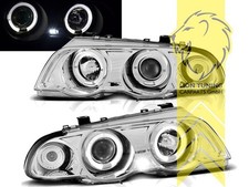 LED Angel Eyes Scheinwerfer f�r BMW E46 Limousine Touring chrom