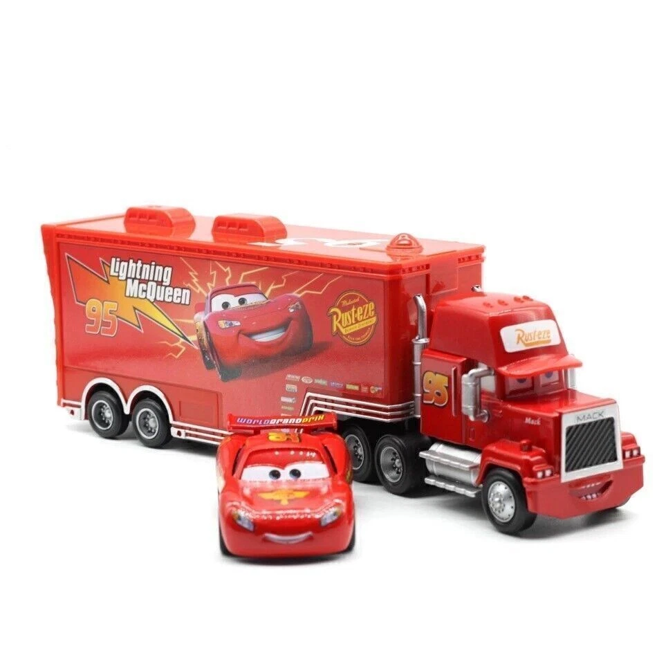 2 PIEZAS Disney Pixar Cars 2 NO.95 Iluminación McQueen & Mack Hauler Camión Juguetes Diecast Foto 3 de 4