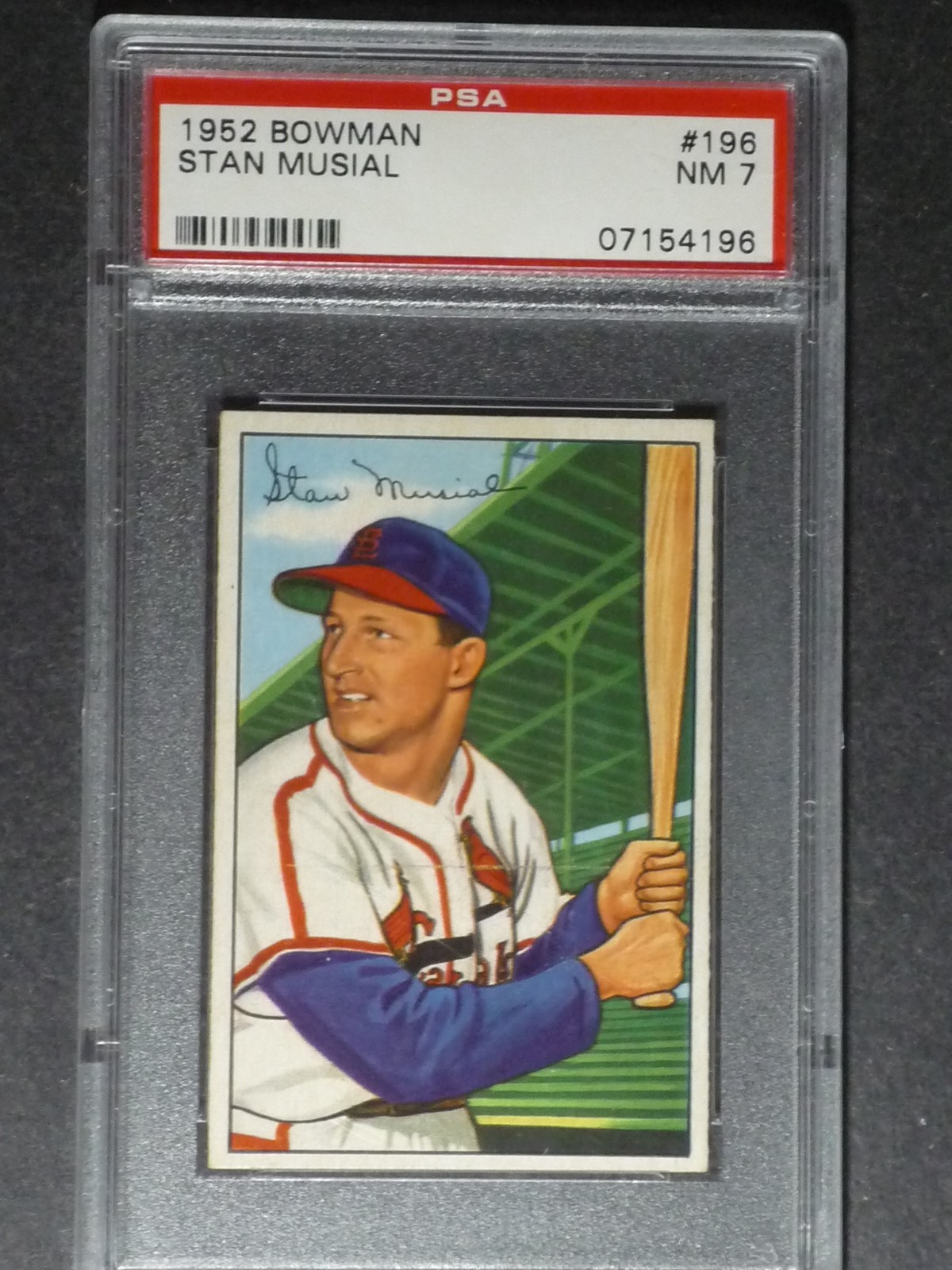 1952 Bowman Stan Musial #196 Cardinals PSA 7 NM (NICE CARD)