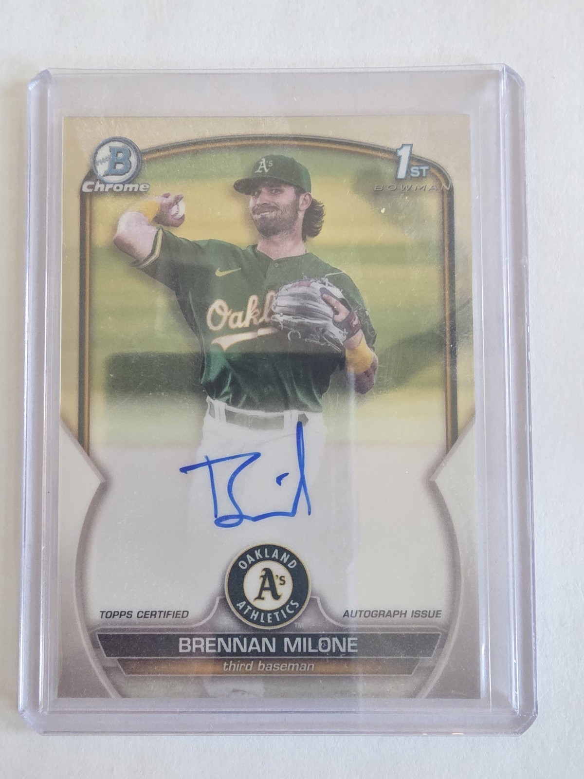 2023 Bowman Chrome - Prospect Autographs Brennan Milone #CPA-BME (AU, RC) R