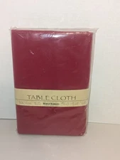 World Market Stitched Hem Red Tablecloth 60" x 104" Oblong Cotton Blend India