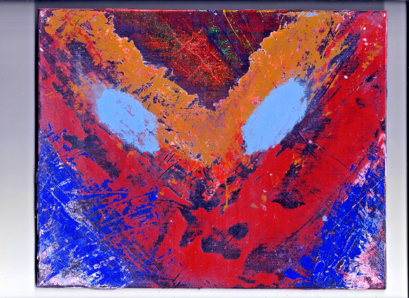 SUPER HERO - Painting 10x8 Abstract Dada Surrealism Comics Graphic