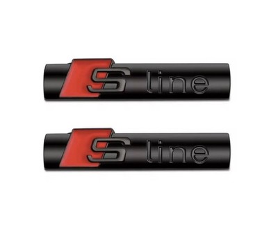 2x S-Line Schriftzug Logo Schwarz Matt Emblem A3 A4 A5 A6 A7 A8 Q5 Q7 Q8 Black