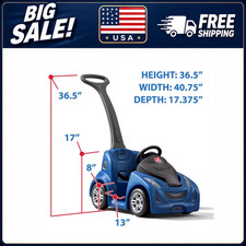 Step2 Push Around Buggy GT, Blue, Kids Push Car, Ages 2-6, 50 lb Max Load