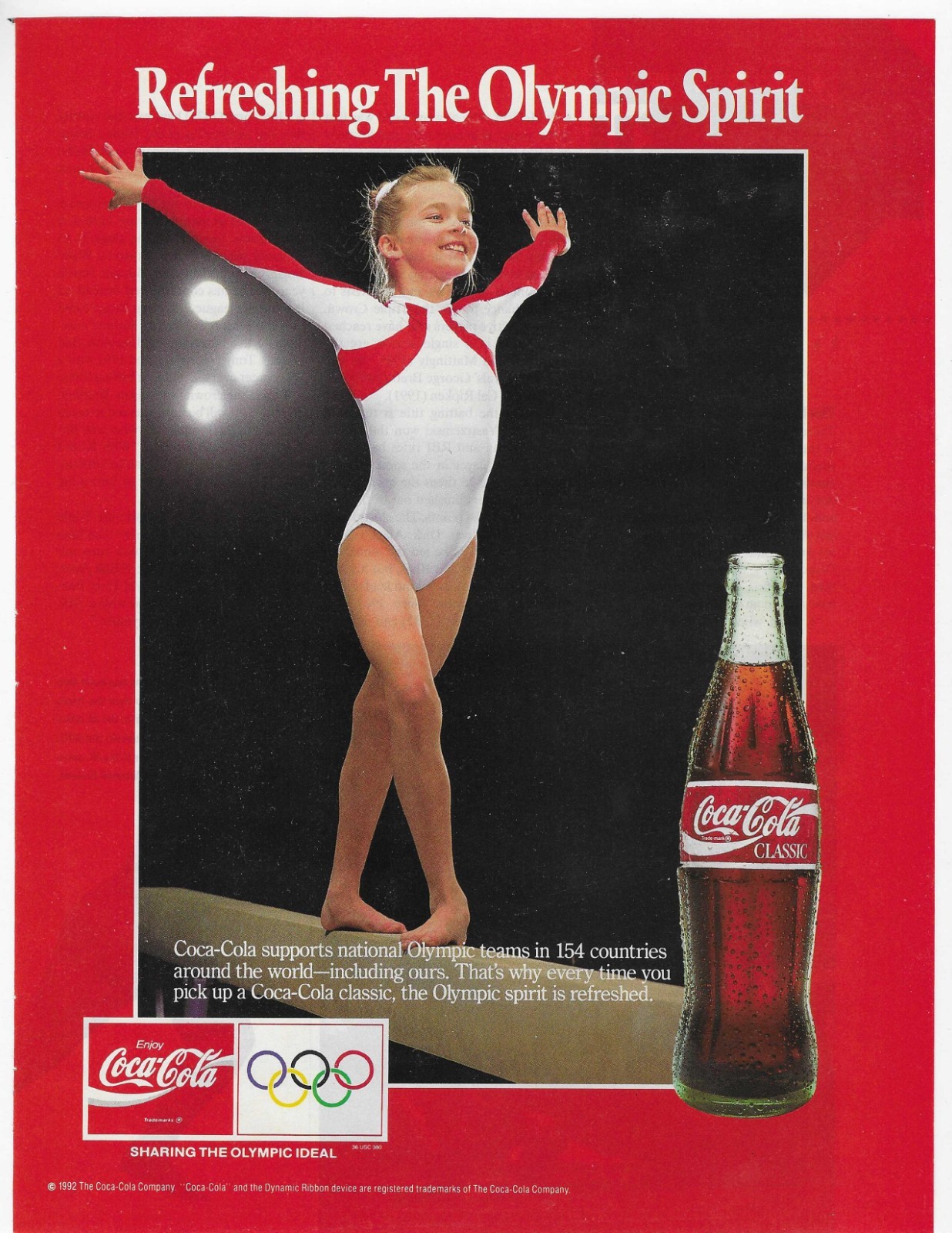 Refreshing The Olympic Spirit  Coca-Cola Classic  Original Print Ad