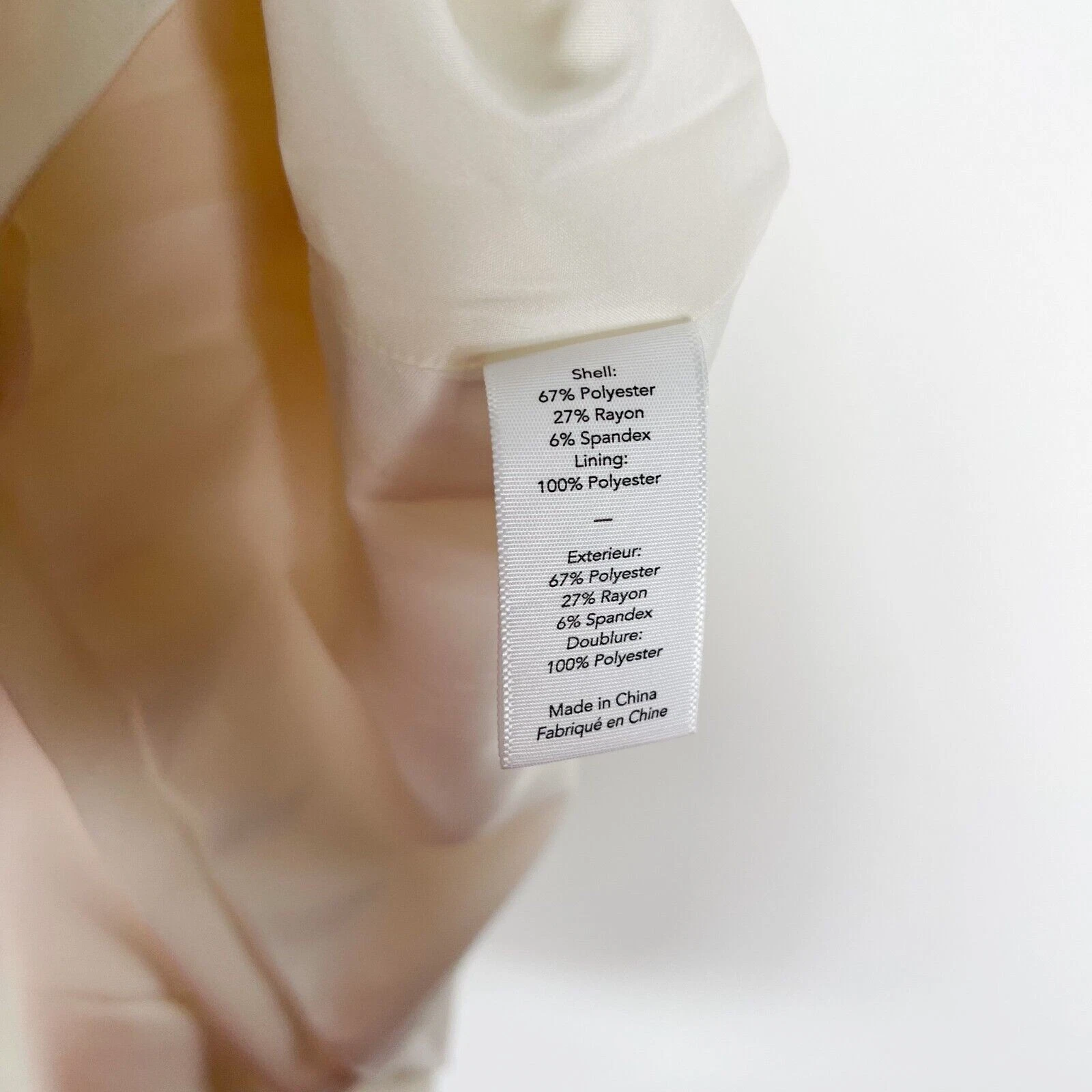 OFF WHITE Mini abito girocollo Mallory probabilmente nuovo con etichette bianco sporco manica a balza taglia 8