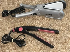 2 Conair Ceramic Straightener Flat Iron Hair Tools Electric Gray CS15RACS + Pink