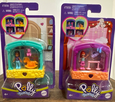 Polly Pocket Mini Doll with Stackable Room Set of 2  2021 Mattel