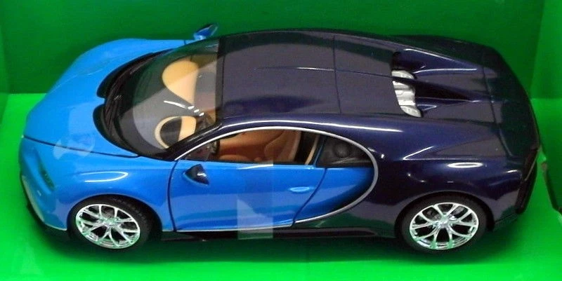 Welly 1/24 Scale Diecast 24077W - Bugatti Chiron - Black Blue - Image 3 of 4