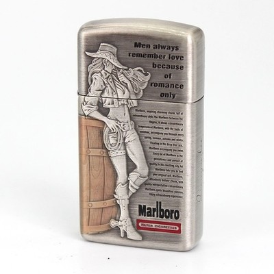 Zippo Feuerzeug Slim Asia Custom 3D Colorful Rendering / Marlboro Sexy Cowboy...