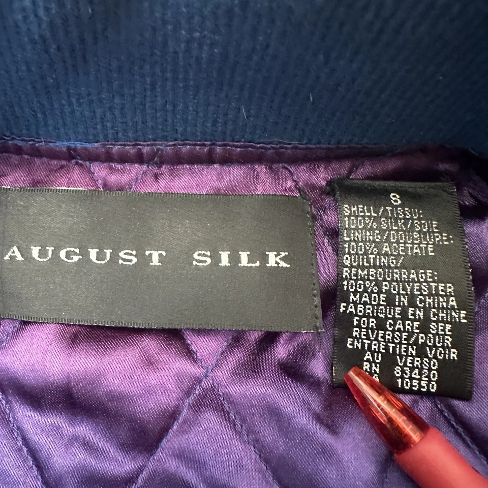 Conjunto de 2 jaquetas e calças vintage de seda agosto azul tamanho pequeno anos 90 esportes - Imagem 4 de 4