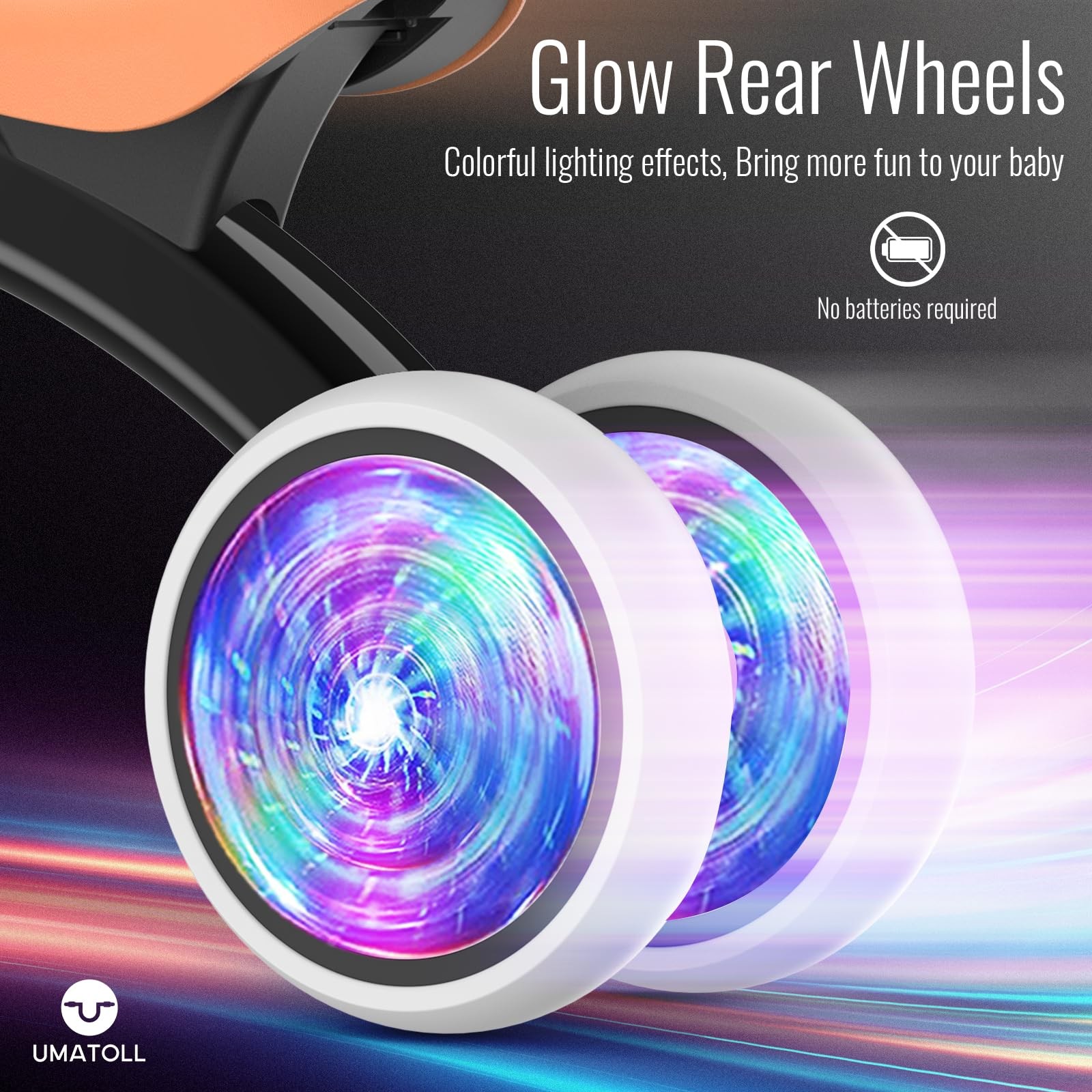 Colorful Lighting Baby Balance Bike Toys for 1 Year Old Boys Gifts, Adjustabl... thumbnail 5