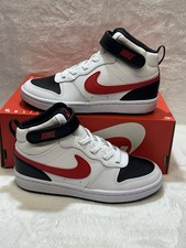 Nike Court Borough Mid 2 PSV Kids 11c White Red Black Sneakers CD7783-110