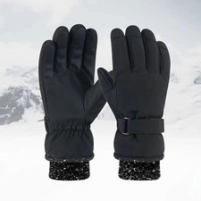 SOCK-TEC Ladies Ski Gloves Touch Screen Plush Lining One Size, Black