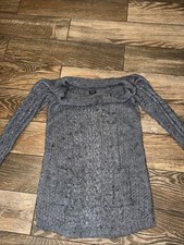 nine west Tunic Y2K Wide Neck Gray W/pocket ZZ1185