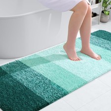 OLANLY Bathroom Runner Rugs Mat 70x24, Extra Soft 70" X 24", Blackish Green