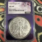 2026 ms69 American silver eagle Ngc/ Traders Bees Purple Slab