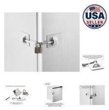 Refrigerator Door Lock White Keyed Padlock Child Safety Cabinet Lock No