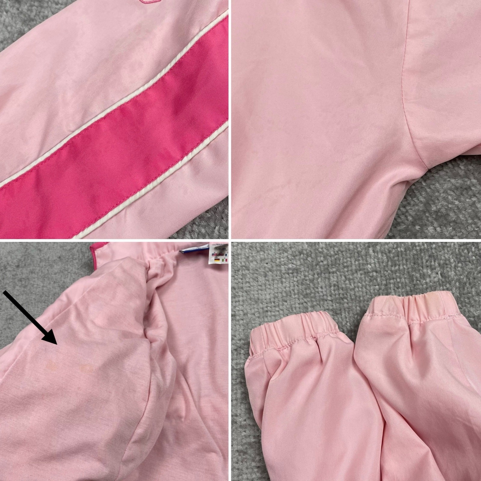 Reebok Toddler Girls Windbreaker Jacket 4T Pink Green Hooded Full Zip Retro y2k thumbnail 16