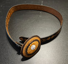 Western style Concho tooled leather belt 34/85 — photo 1