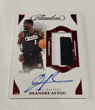 2024-25 Panini Flawless Vertical Patch Auto Ruby 01/15  Deandre Ayton Lakers 