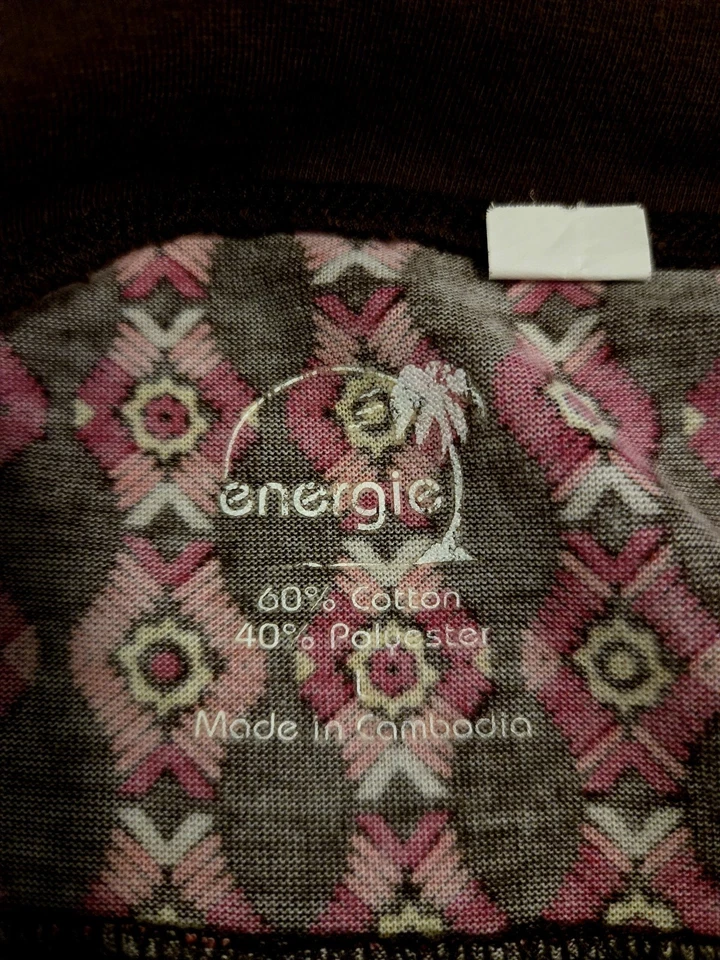 Energie розовый и коричневый узор солнце платье для повседневной одежды для женщин - Изображение 3 из 3