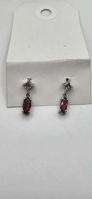 Rosa Turmalin und Sterlingsilber Ohrhänger, Posten