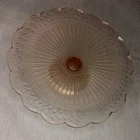 Vintage Laurel Leaf Pink Depression 11.75” Glass Cake Stand 1930-1940 Era