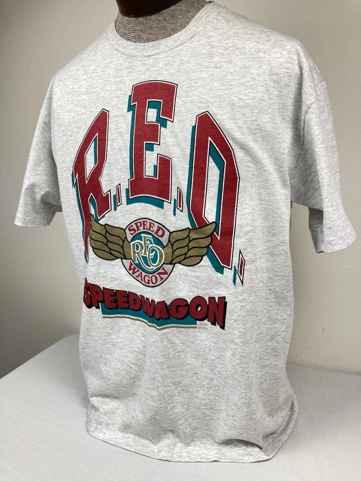 ВИНТАЖНЫЙ 1993 REO SPEEDWAGON ГРУППЫ РУБАШКА ОДИНОЧНЫЙ СТЕЖОК ДВУСТОРОННИЙ РАЗМЕР XL РЕДКАЯ! - Изображение 4 из 4