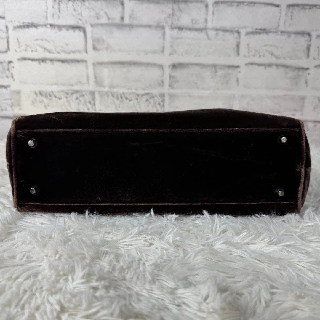 PRADA FW1997 Vintage Velvet Gummy Bag Brown Unisex Rare Authentic japan thumbnail 4