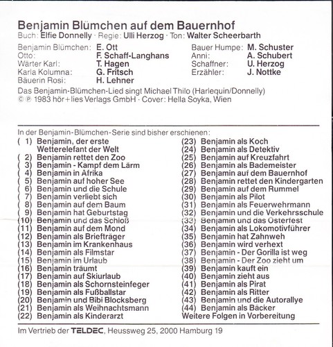 MC Benjamin Blümchen 27 - auf dem Bauernhof - KIOSK alt blau geschraubt - Picture 3 of 3