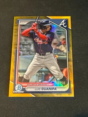 2024 Bowman Chrome Prospects Luis Guanipa Gold Reptilian Refractor /50 Braves - Photo 1/2
