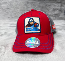 Captain America Hat Cap Red Strap Back Marvel Essential Caps Comics Comic Book