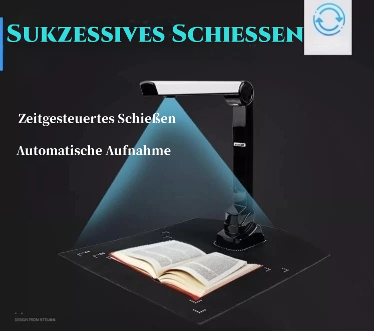 Dokumenten&Buchscanner digitalisiert A3/A4 blitzschnell Sensor Texterkennung USB - Bild 2 von 4