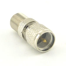 Nickel Plated Mini UHF Male to F Female Straight Connector RF Coax Adapter USA
