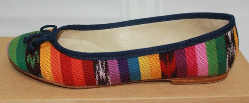 2568 Valerina Ballet Flats Multi Fabric / Leather lined shoes New With Box - Picture 3 of 6